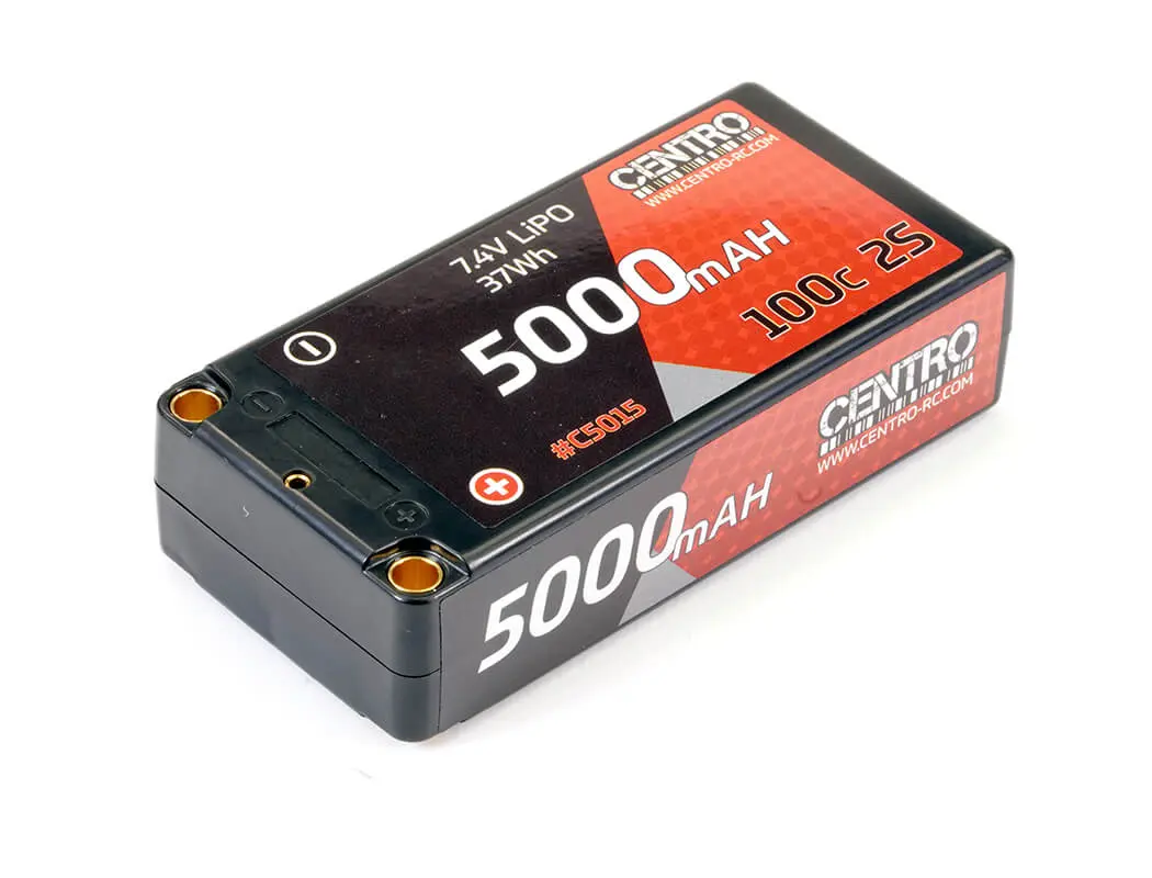 Centro 5000mah 2s 7.4V 100c Hardcase Shorty Lipo Battery – RC Cars