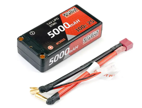 Centro 5000mah 2s 7.4V 100c Hardcase Shorty Lipo Battery – view 3