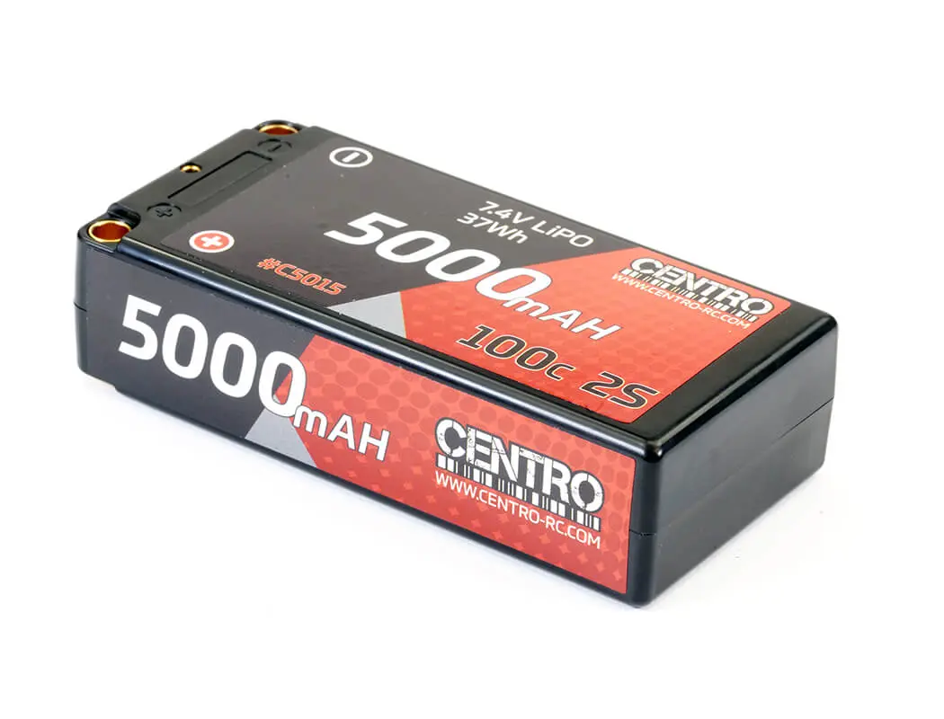 Centro 5000mah 2s 7.4V 100c Hardcase Shorty Lipo Battery – RC Cars