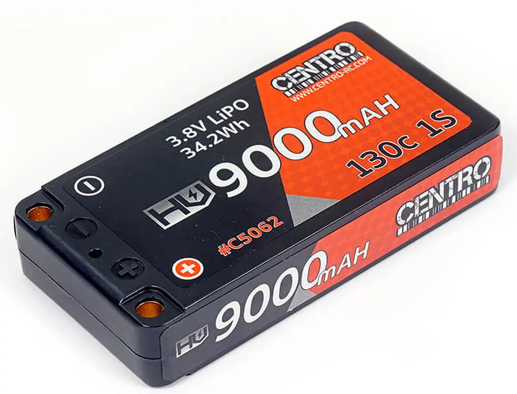 Centro Hv 1s 9000mah 3.8v 130c Hardcase Lipo Battery (5mm) – RC Batteries