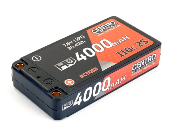 Centro Hv 2s 4000mah 7.6v 110c Hardcase Lp Shorty Lipo (5mm) – view 2