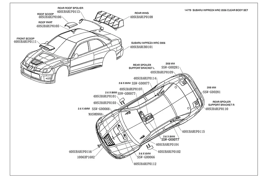 Carisma Subaru Impreza 2006 WRC Clear Body Set 190mm – RC car body shells