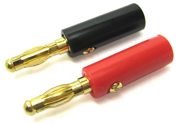 Etronix 4.0mm Gold Connector, Red & Black Banana Plugs – RC Cars