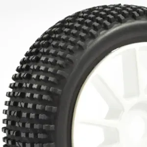 Fastrax 1/8 Premounted Buggy Tyres 'H Tread/10 Spoke"