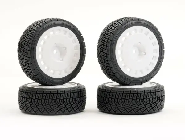 Fastrax 1/10th Rally Angle Tyre/Wheel Set White (4) – view 3