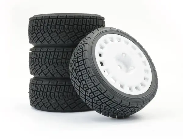 Fastrax 1/10th Rally Angle Tyre/Wheel Set White (4) – view 4