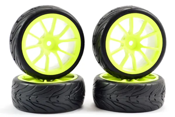 Fastrax 1/10 Street/Tread Tyre 10sp Neon Yellow Wheel – view 2