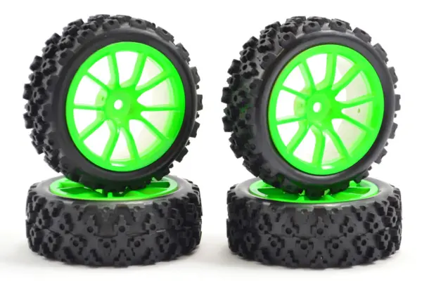 Fastrax 1/10 Street/Rally Tyre 10sp Green Wheel – view 2