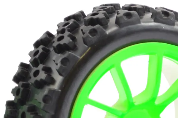 Fastrax 1/10 Street/Rally Tyre 10sp Green Wheel – view 3