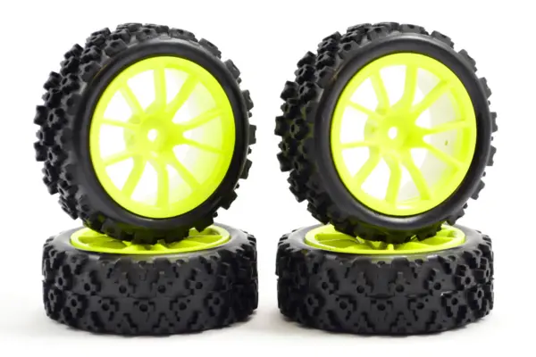 Fastrax 1/10 Street/Rally Tyre 10sp Neon Yellow Wheel – view 2