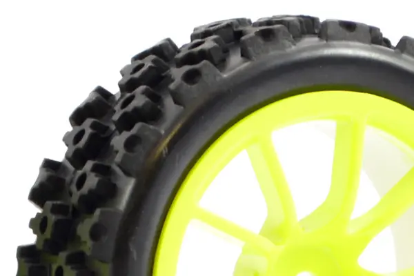 Fastrax 1/10 Street/Rally Tyre 10sp Neon Yellow Wheel – view 3