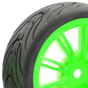 Fastrax 1/10 Street/Tread Tyre 20sp Green Wheel