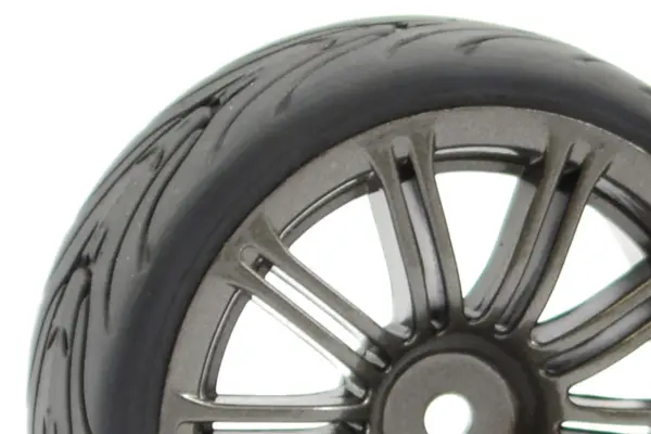 Fastrax 1/10 Street/Tread Tyre 20sp Gun Metal Wheel – view 3