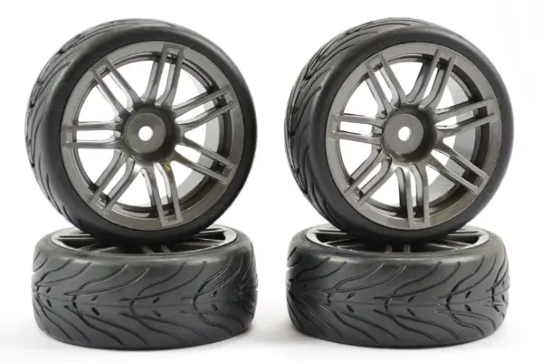 Fastrax 1/10 Street/Tread Tyre 14sp Gun Metal Wheel – view 2