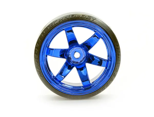 Fastrax 1/10 Street/Drift Tyre 6-Spoke Wheel (6mm Offset) - Blue Chrome – view 6