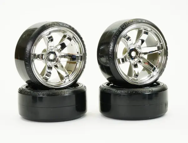 Fastrax 1/10 Street/Drift Tyre 6-Spoke Wheel (6mm Offset) - Chrome – view 3