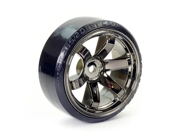 Fastrax 1/10 Street/Drift Tyre 6-Spoke Wheel (6mm Offset) - Grey Chrome – view 2