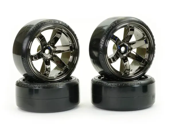 Fastrax 1/10 Street/Drift Tyre 6-Spoke Wheel (6mm Offset) - Grey Chrome – view 3