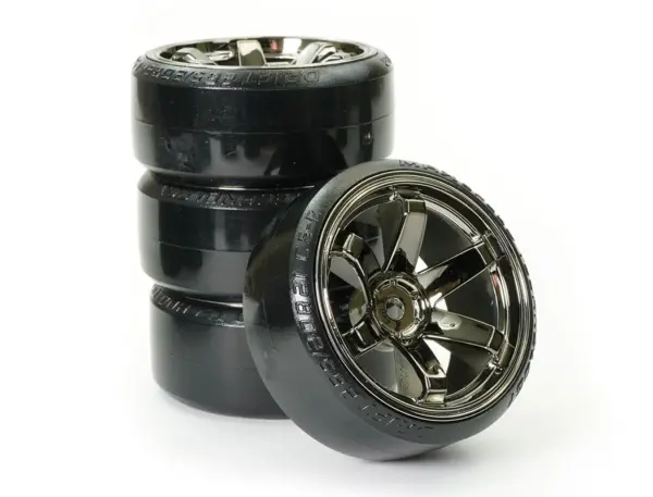 Fastrax 1/10 Street/Drift Tyre 6-Spoke Wheel (6mm Offset) - Grey Chrome – view 4
