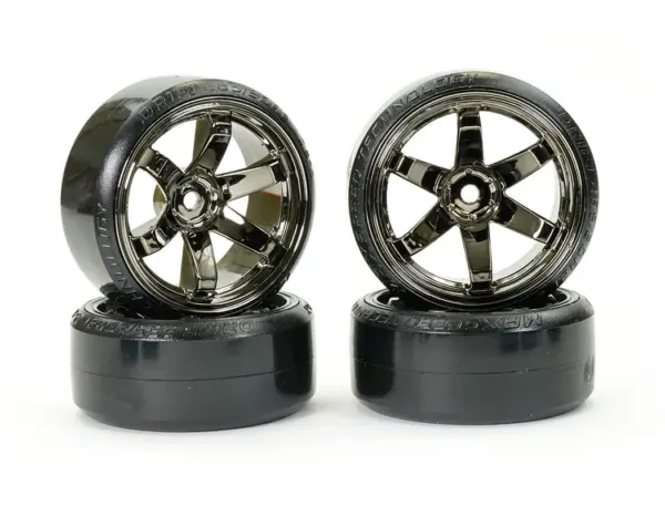 Fastrax 1/10 Street/Drift Tyre 6-Spoke Wheel (6mm Offset) - Grey Chrome – view 5