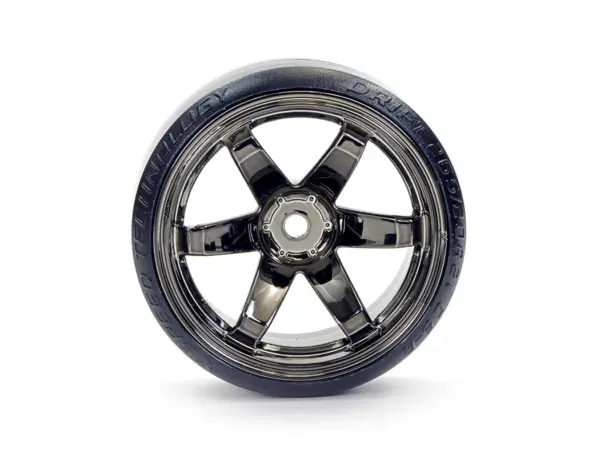 Fastrax 1/10 Street/Drift Tyre 6-Spoke Wheel (6mm Offset) - Grey Chrome – view 6