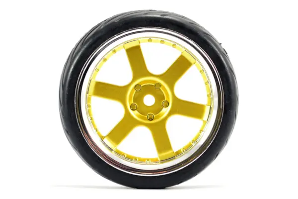 Fastrax 1/10 Street/Tread Tyre 6-Spoke Gold/Chrome Wheel – view 4