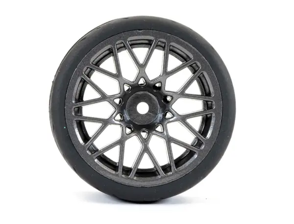 Fastrax 1/10 Street/Tread Tyre Star Spoke Gun Metal Wheel Complete Set of 4 – view 2