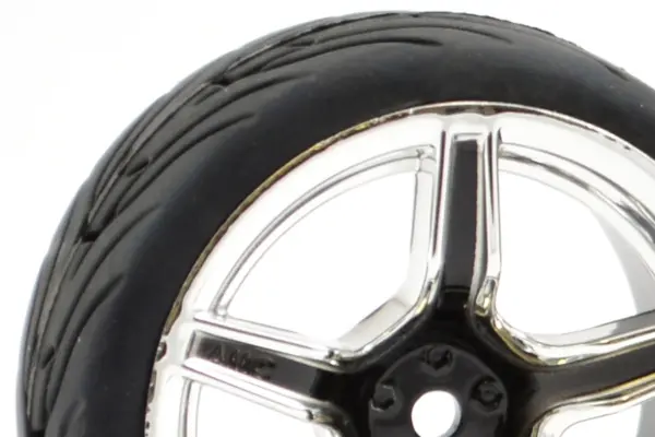 Fastrax 1/10 Street/Tread Tyre 5sp Black/Chrome Wheel – view 3