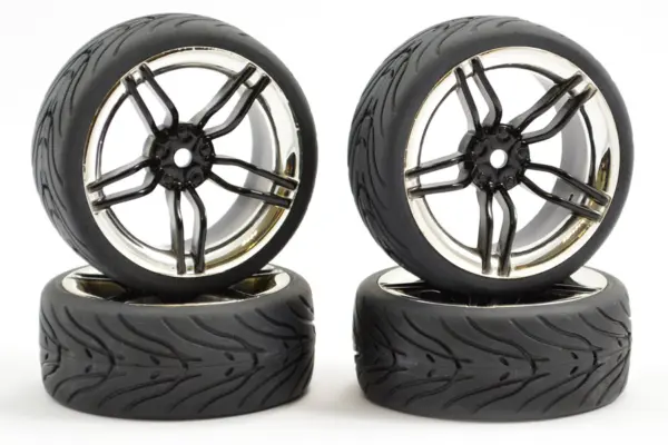 Fastrax 1/10 Street/Tread Tyre 10sp Black/Chrome Wheel – view 2