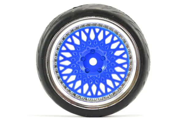 Fastrax 1/10 Street/Tread Tyre Classic Blue/Chrome Wheel – view 4