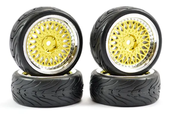 Fastrax 1/10 Street/Tread Tyre Classic Gold/Chrome Wheel – view 2