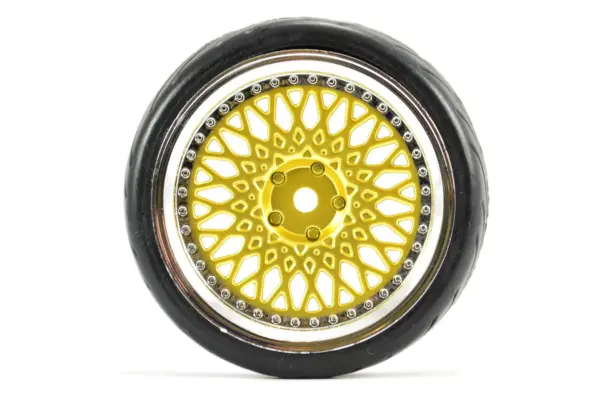 Fastrax 1/10 Street/Tread Tyre Classic Gold/Chrome Wheel – view 4