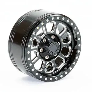 Fastrax Aluminum Beadlock Ten 1.9" Wheels - Black (2pc)