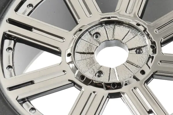Fastrax 1/8 Rock Block Mounted on 8-Spoke Black Chrome (Pr) – view 4