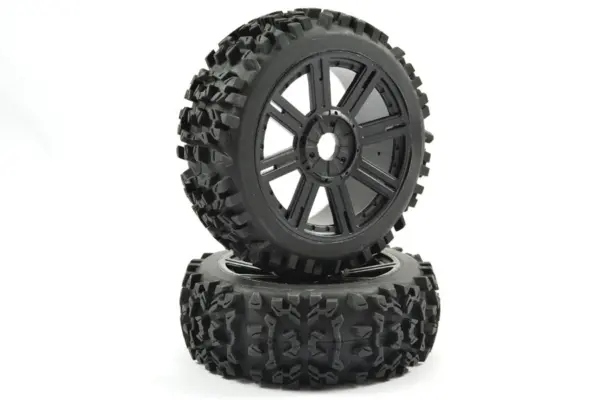 Fastrax 1/8 Maze Block Mounted on 8-Spoke Black (Pr) – view 3