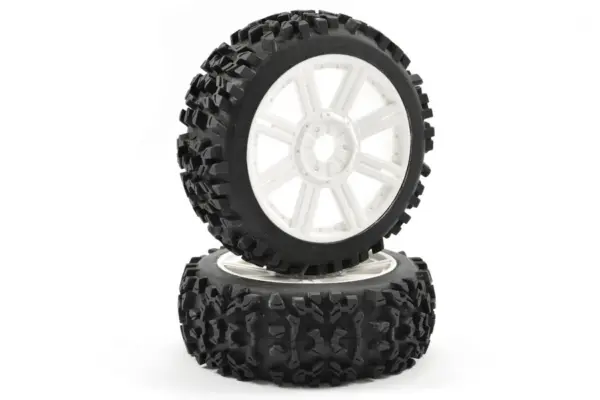 Fastrax 1/8 Maze Block Mounted on 8-Spoke White (Pr) – view 3