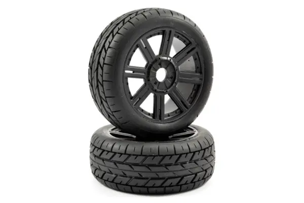 Fastrax 1/8 Eagle Tread Mounted on 8-Spoke Black (Pr) – view 3