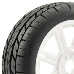 Fastrax 1/8 Eagle Tread Mounted on 8-Spoke White (Pr)