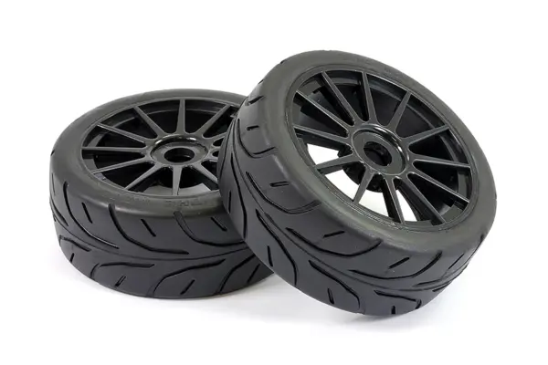 Fastrax 1/8 Arrow Tread Mounted on 12-Spoke Black (Pr) – view 2