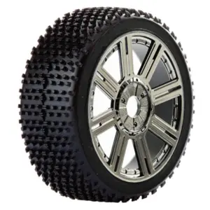 Fastrax 1/8 Cuboid Mounted on 8-Spoke Black Chrome (Pr)