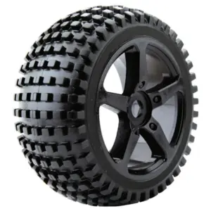 Fastrax 1/8 Truggy Rock MTD on 5-Spoke Black 0 Offset(pr)