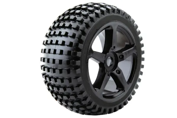 Fastrax 1/8 Truggy Rock MTD on 5-Spoke Black 0 Offset(pr) – view 2
