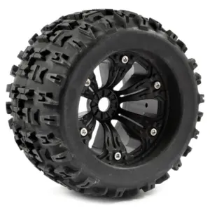 Fastrax 1/8 Mt Jigsaw Mounted 6-Spoke Black 1/2"offset(pr)