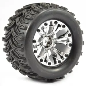 Fastrax 1:10 Mt Arrow Mounted 6-Spoke Chrome 1/2 Offset (Pr)