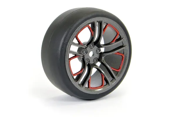 Fastrax 1/10 (4) Drift D1 Tyre W/3mm 10-Spoke Wheel- Graphite – view 4