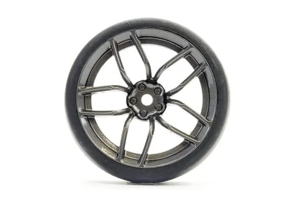 Fastrax 1/10 (4) Drift D1 Tyre W/3mm 10-Spoke Wheel- Graphite – view 3