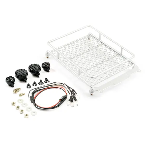 Fastrax Silver Aluminium Luggage Rack W/Led Lamps L130mm X W110mm