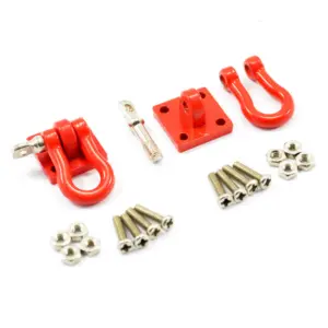 Fastrax Metal Bumper Shackles & Mounting Bracket X2 (M2x6mm) Red