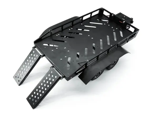 Fastrax Dual-Axle Trailer W/Ramps & Leds (Med 1/12-1/18) - Black – view 3
