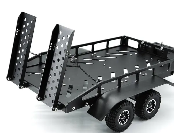 Fastrax Dual-Axle Trailer W/Ramps & Leds (Med 1/12-1/18) - Black – view 9